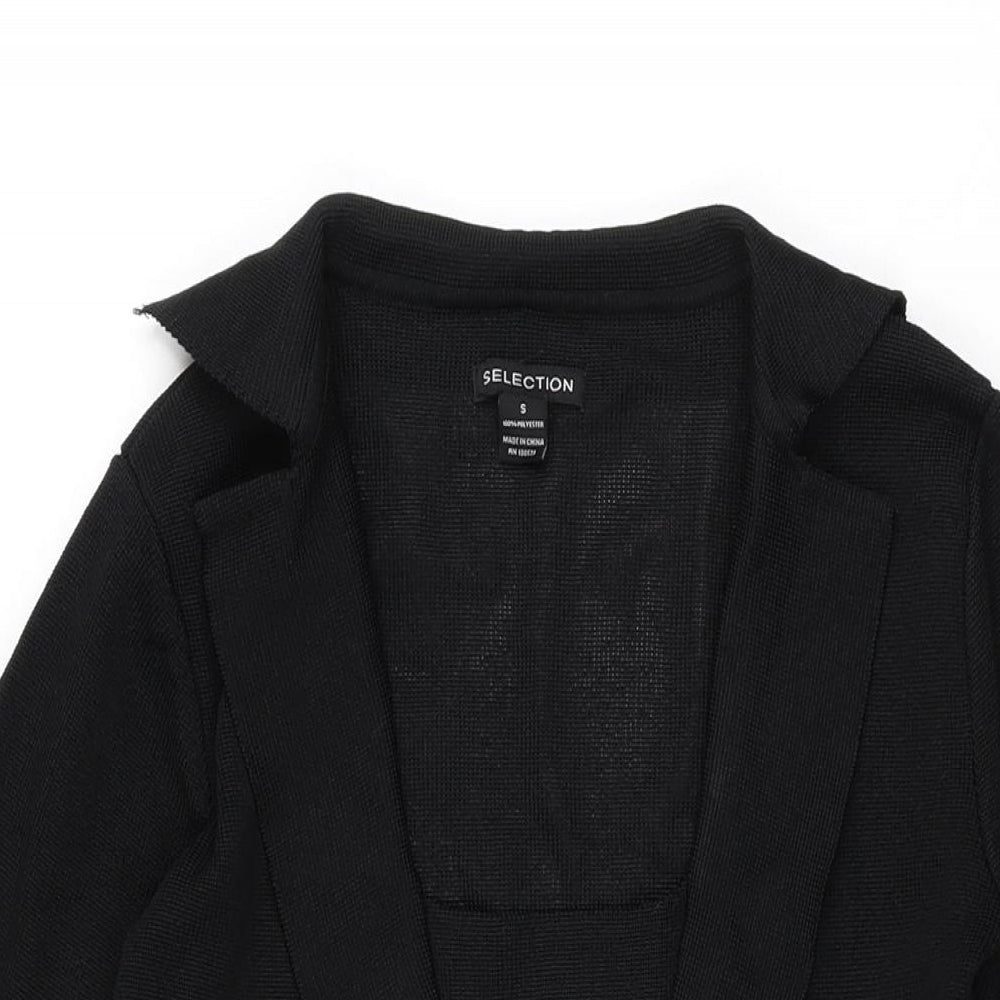 Selection Womens Black Polyester Bodycon Size S Collared Pullover