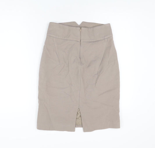 Zara Womens Beige Wool Straight & Pencil Skirt Size M Zip