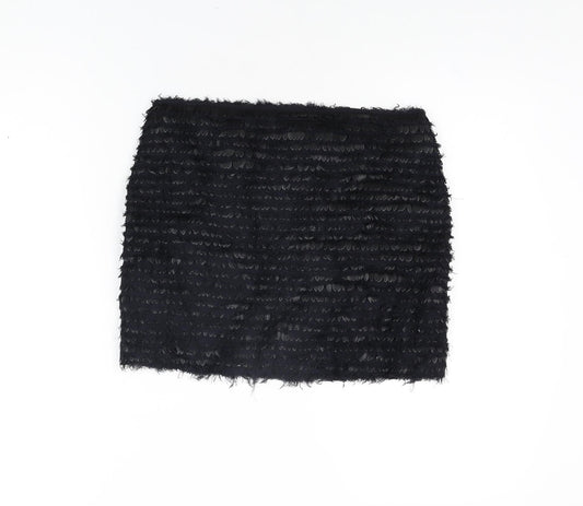 Zara Womens Black Polyester Mini Skirt Size XS Zip