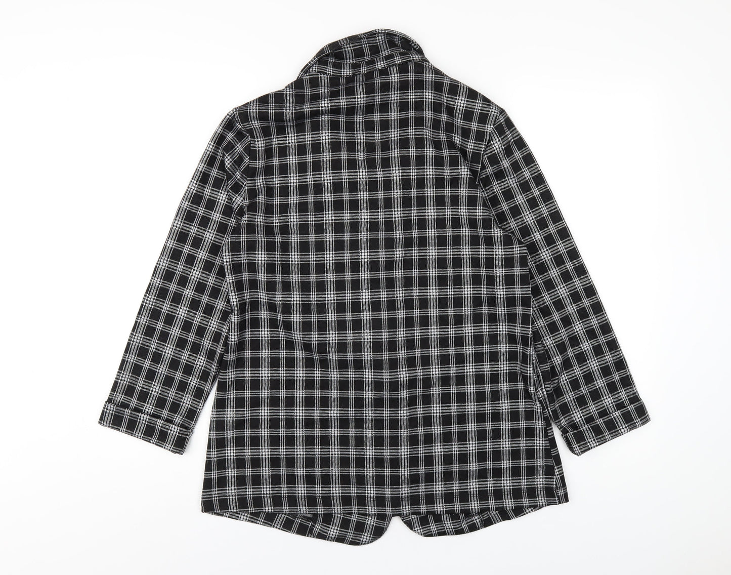 New Look Womens Black Plaid Jacket Blazer Size 12