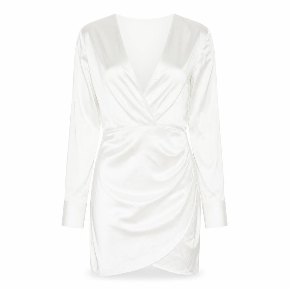 Zara Womens White Polyester Bodycon Size XS V-Neck Zip