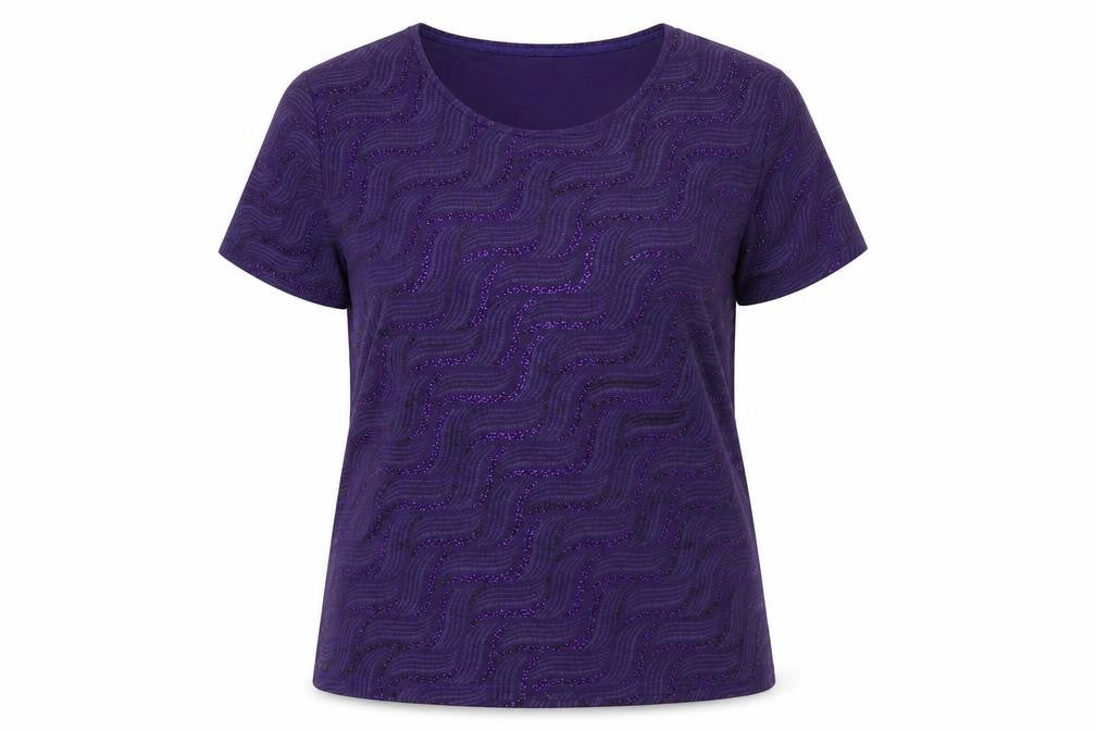 Womens UK Size 14 EWM Purple Polyester T-Shirt