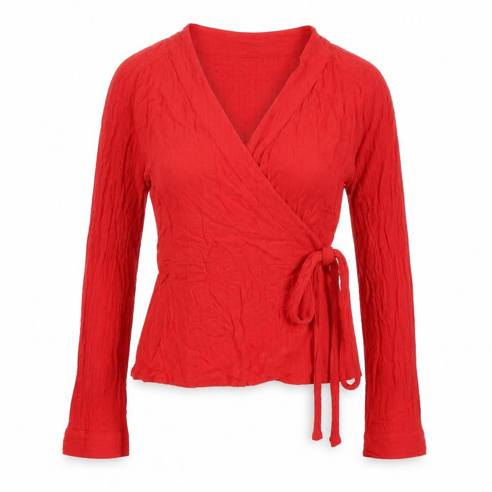 Womens UK Size S Monki Red Viscose T-Shirt
