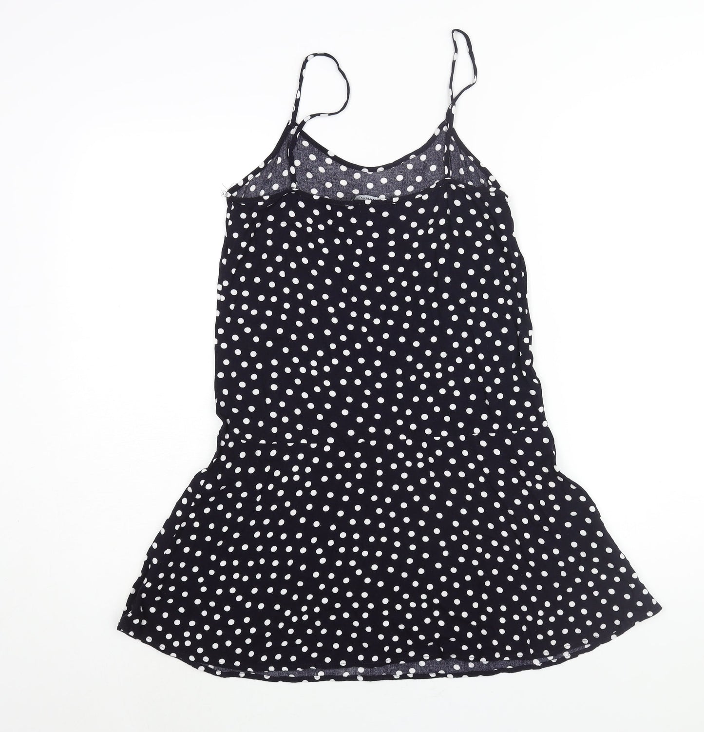 Mango Womens Blue Polka Dot Viscose Mini Size S Scoop Neck Pullover