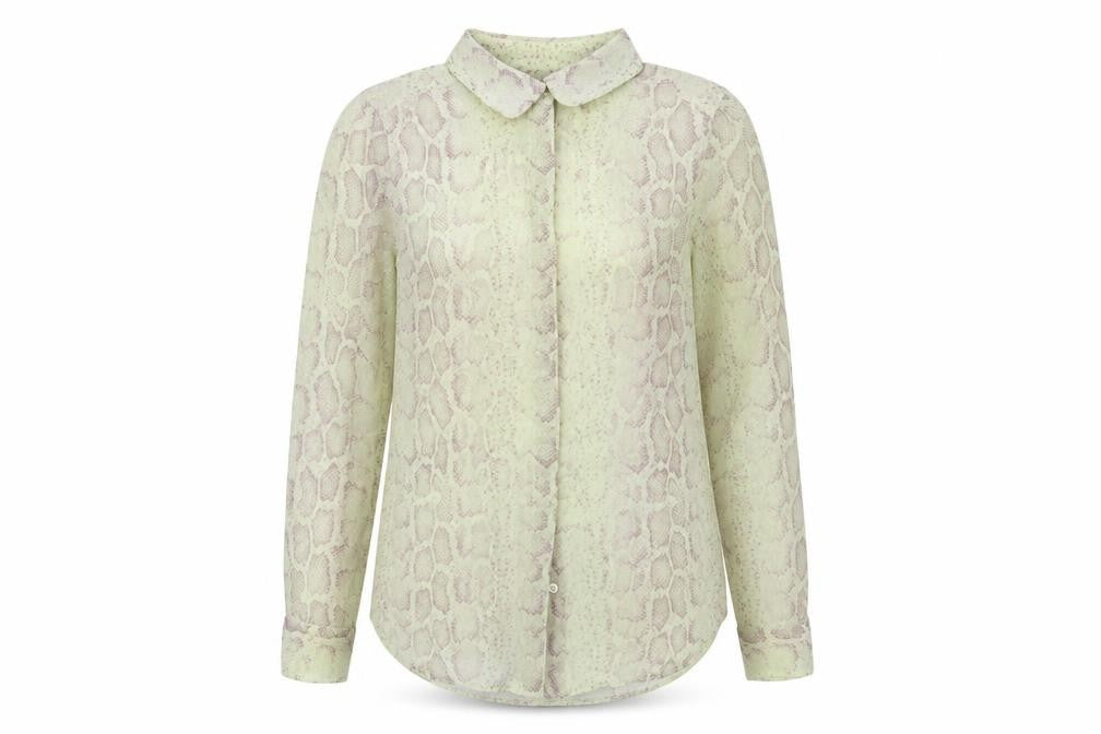 Womens UK Size 10 French Connection Green Polyester Blouse