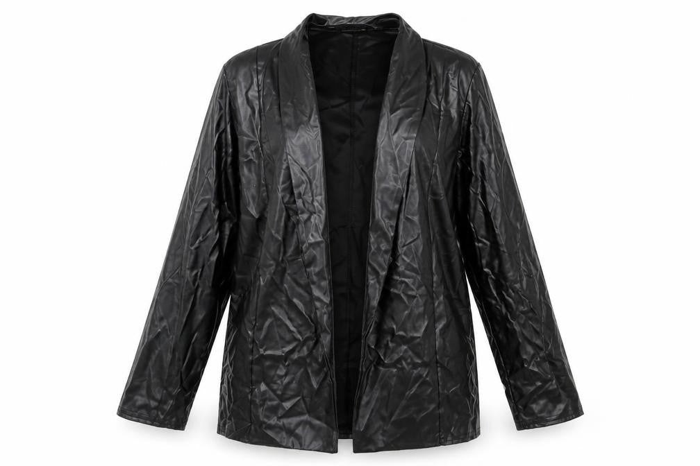 PRETTYLITTLETHING Womens Black Jacket Size 12 - Leather Look