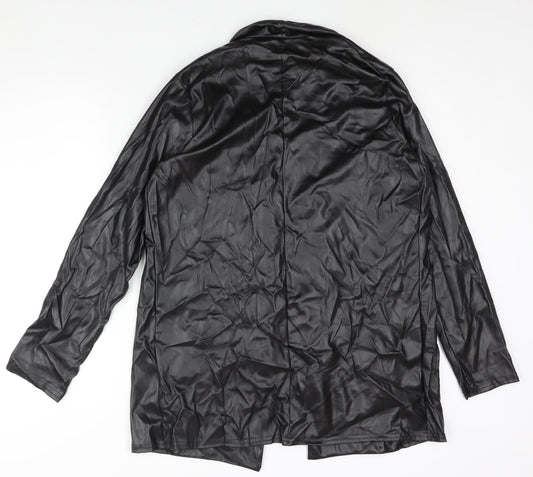 PRETTYLITTLETHING Womens Black Jacket Size 12 - Leather Look