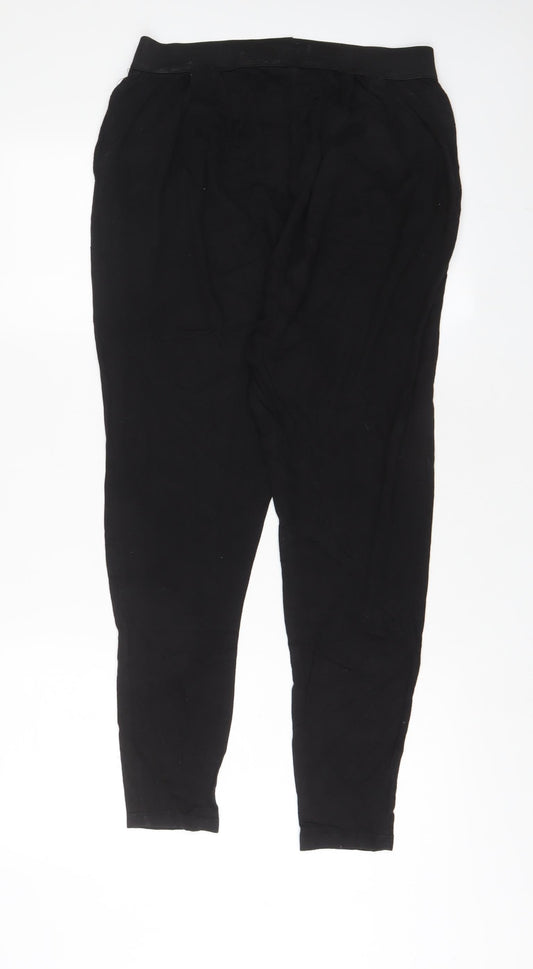 H&M Womens Black Viscose Trousers Size S L28 in Regular
