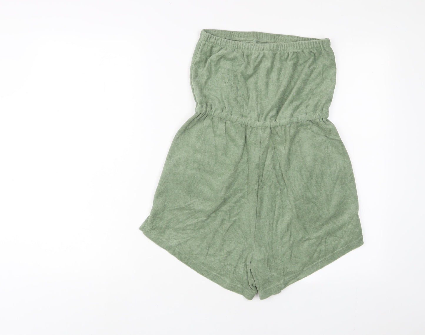 John Lewis Womens Green Cotton Playsuit One-Piece Size S Pullover - Beach wear