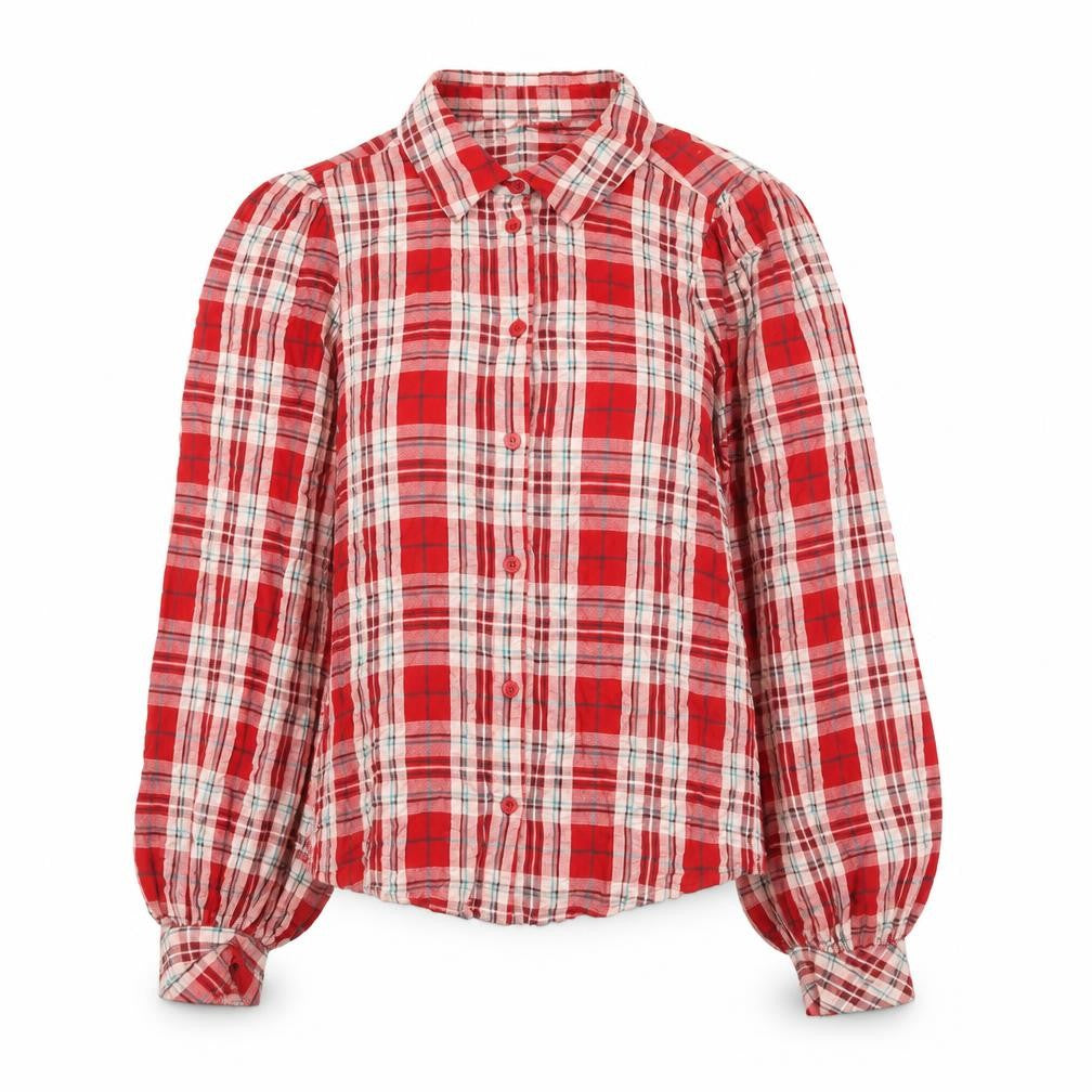 Womens UK Size S Monki Red Cotton Button-Up