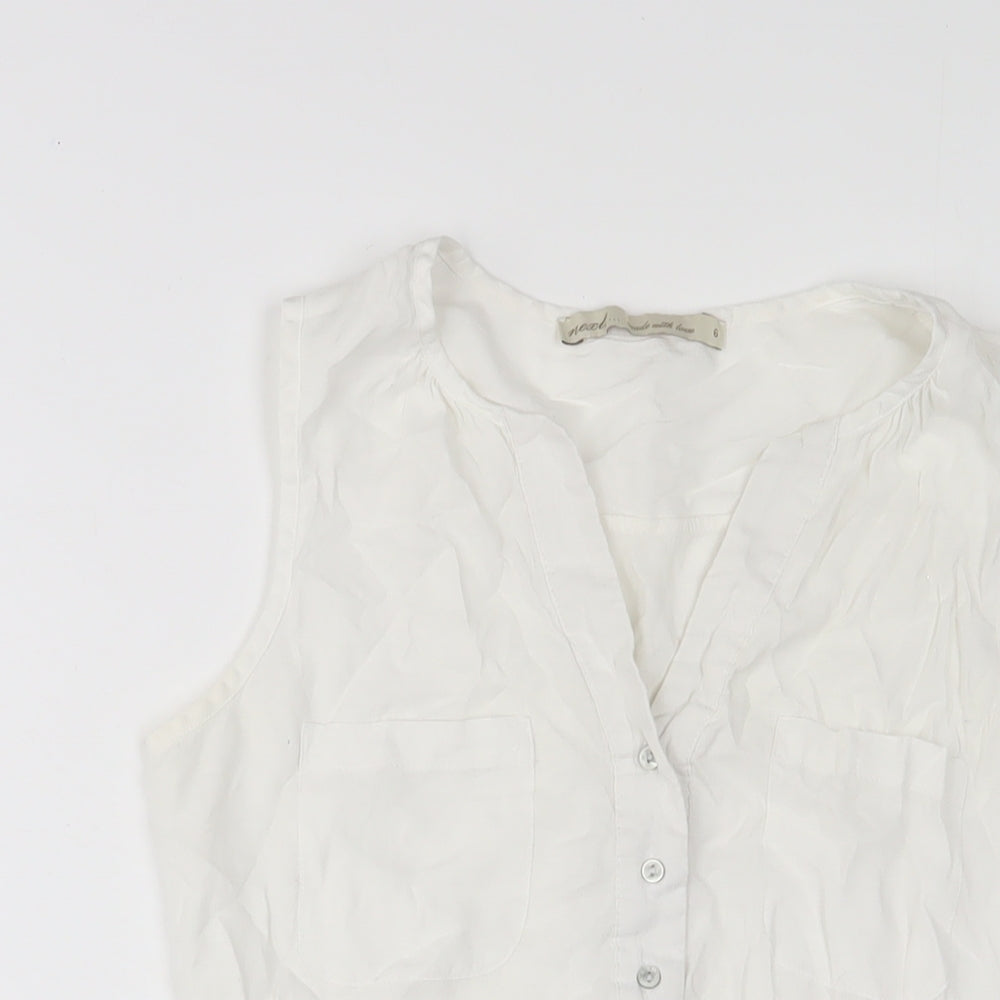 NEXT Womens White Viscose Basic Tank Size 6 V-Neck