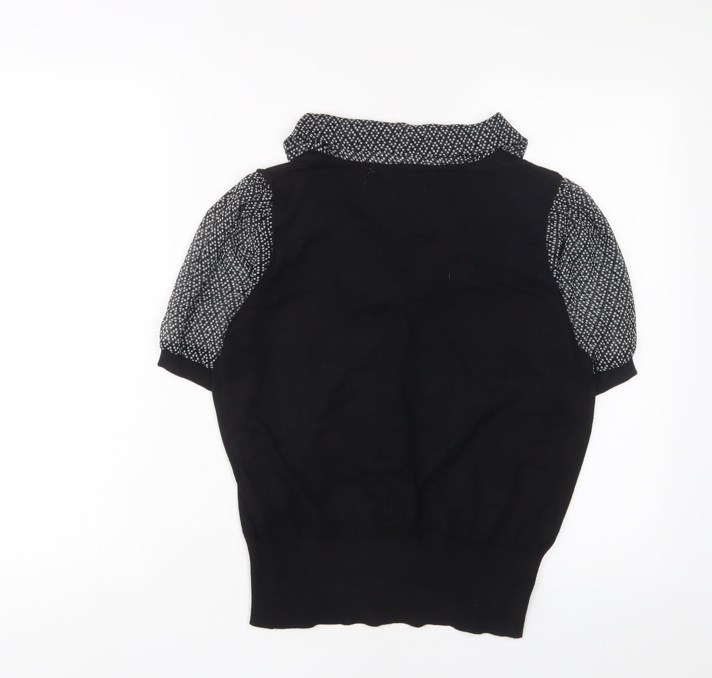 Marks and Spencer Womens Black Collared Polyester Pullover Jumper Size 14