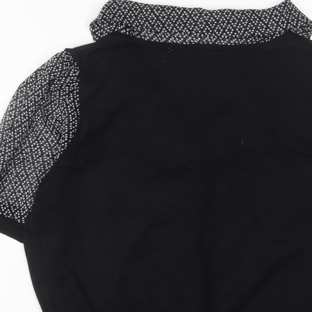 Marks and Spencer Womens Black Collared Polyester Pullover Jumper Size 14