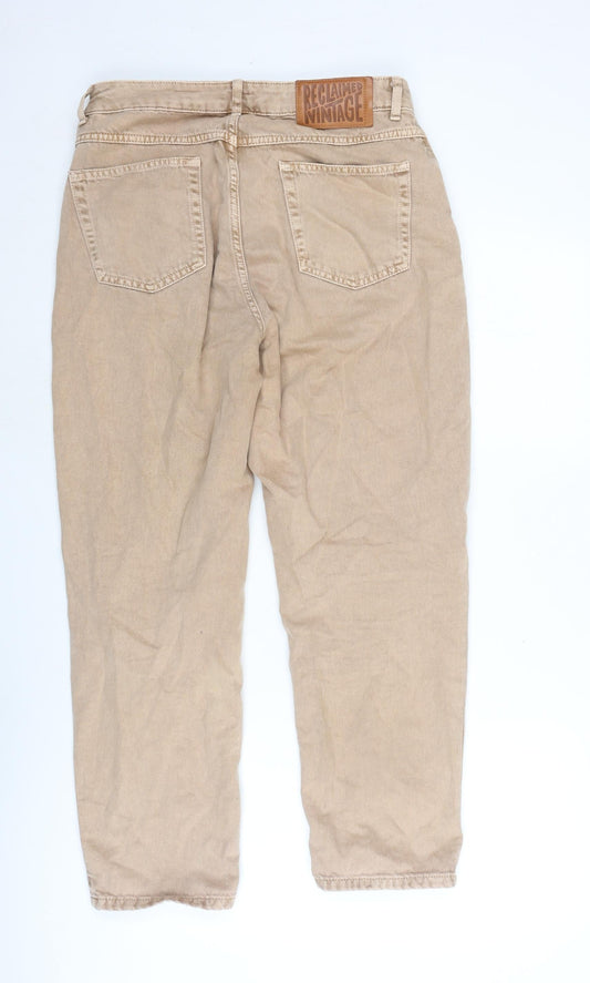 Reclaimed Vintage Womens Brown Cotton Straight Jeans Size 30 in L32 in Regular Zip - Vintage