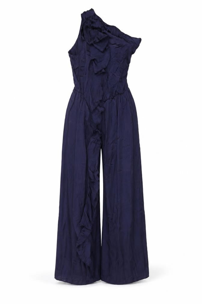 Zara Womens Blue Viscose Jumpsuit One-Piece Size M L26 in Zip