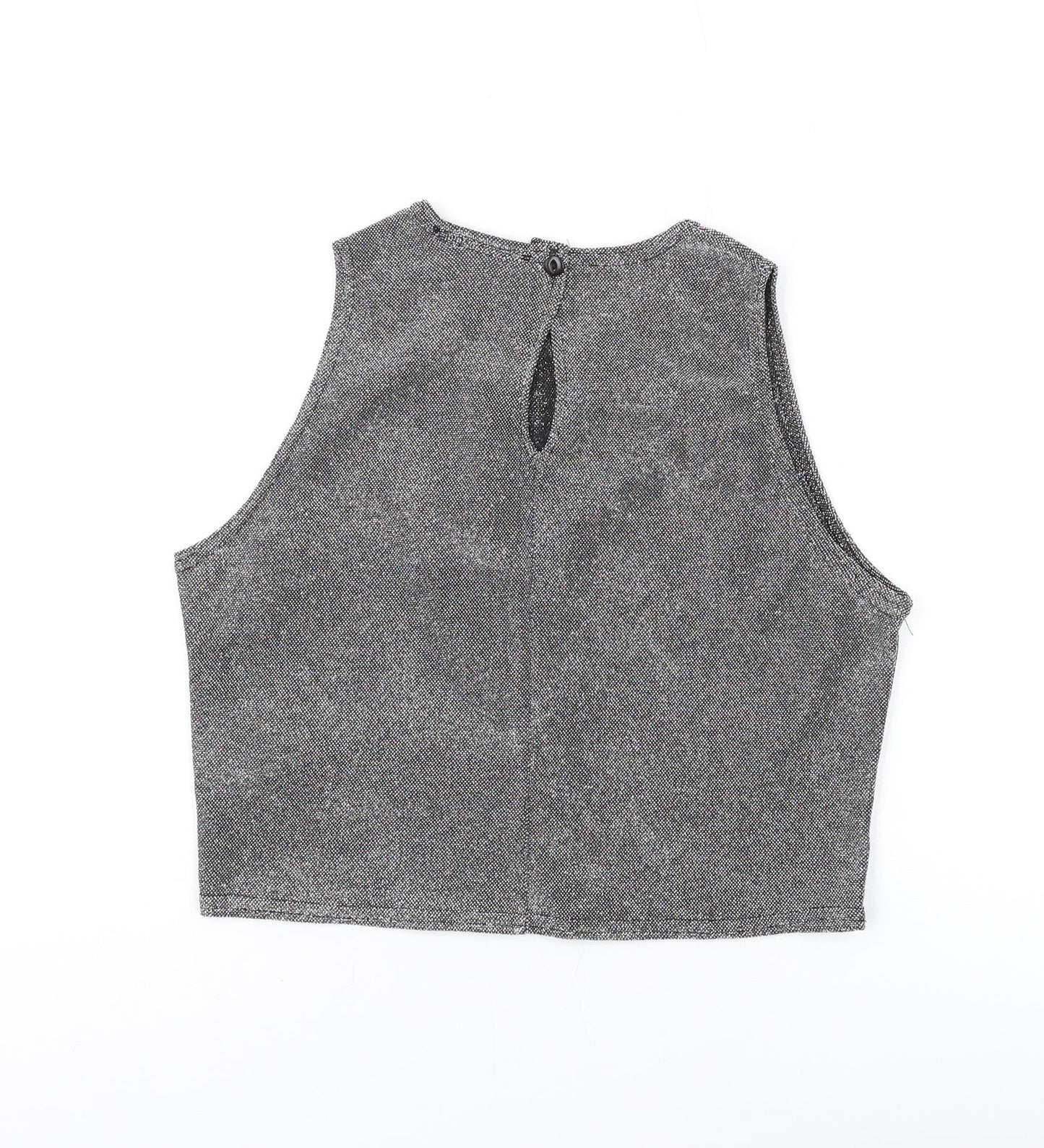 Q'Dos Womens Silver Polyester Basic Tank Size 14 Round Neck