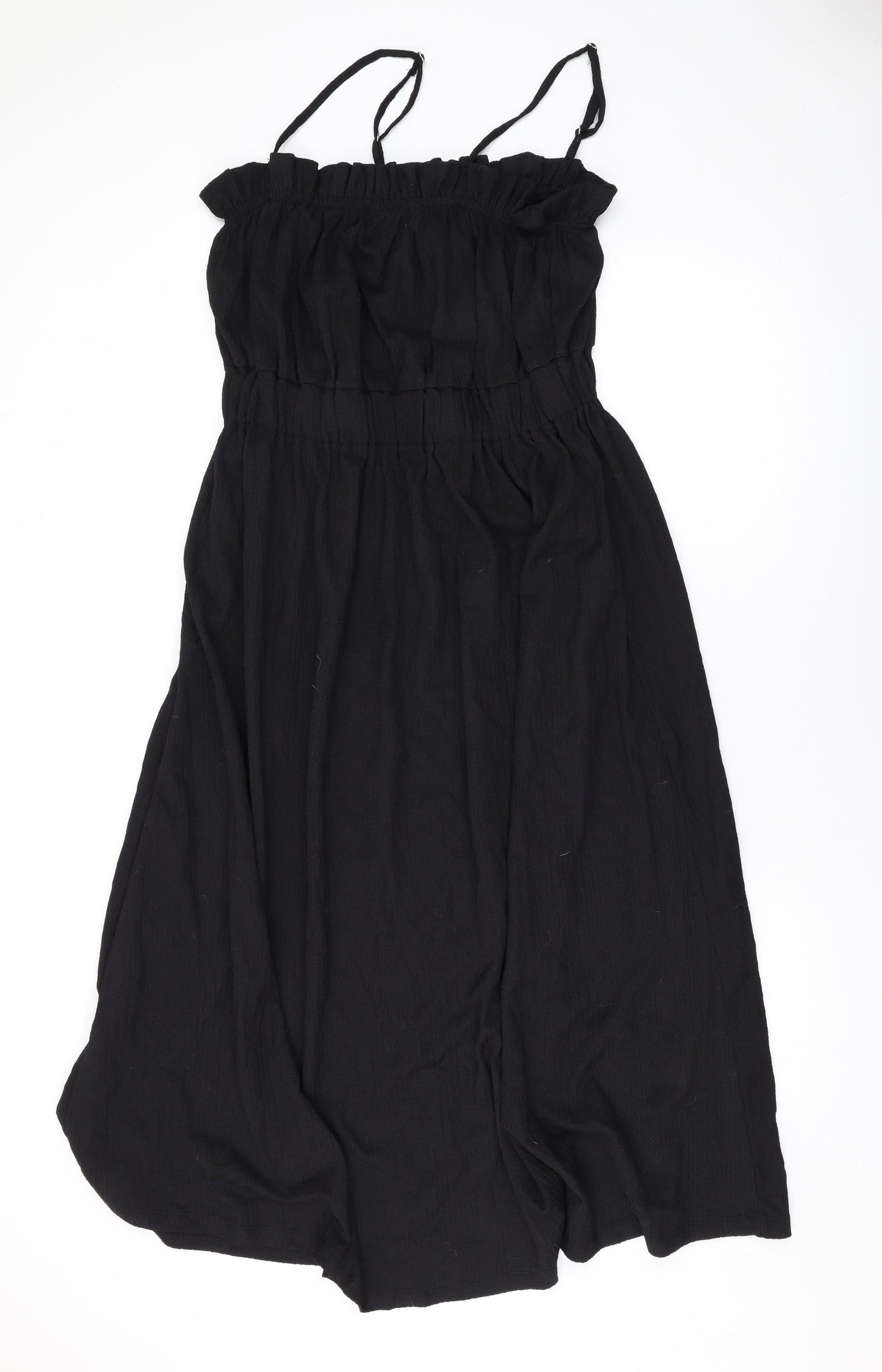 H&M Womens Black Polyester A-Line Size M Square Neck Pullover