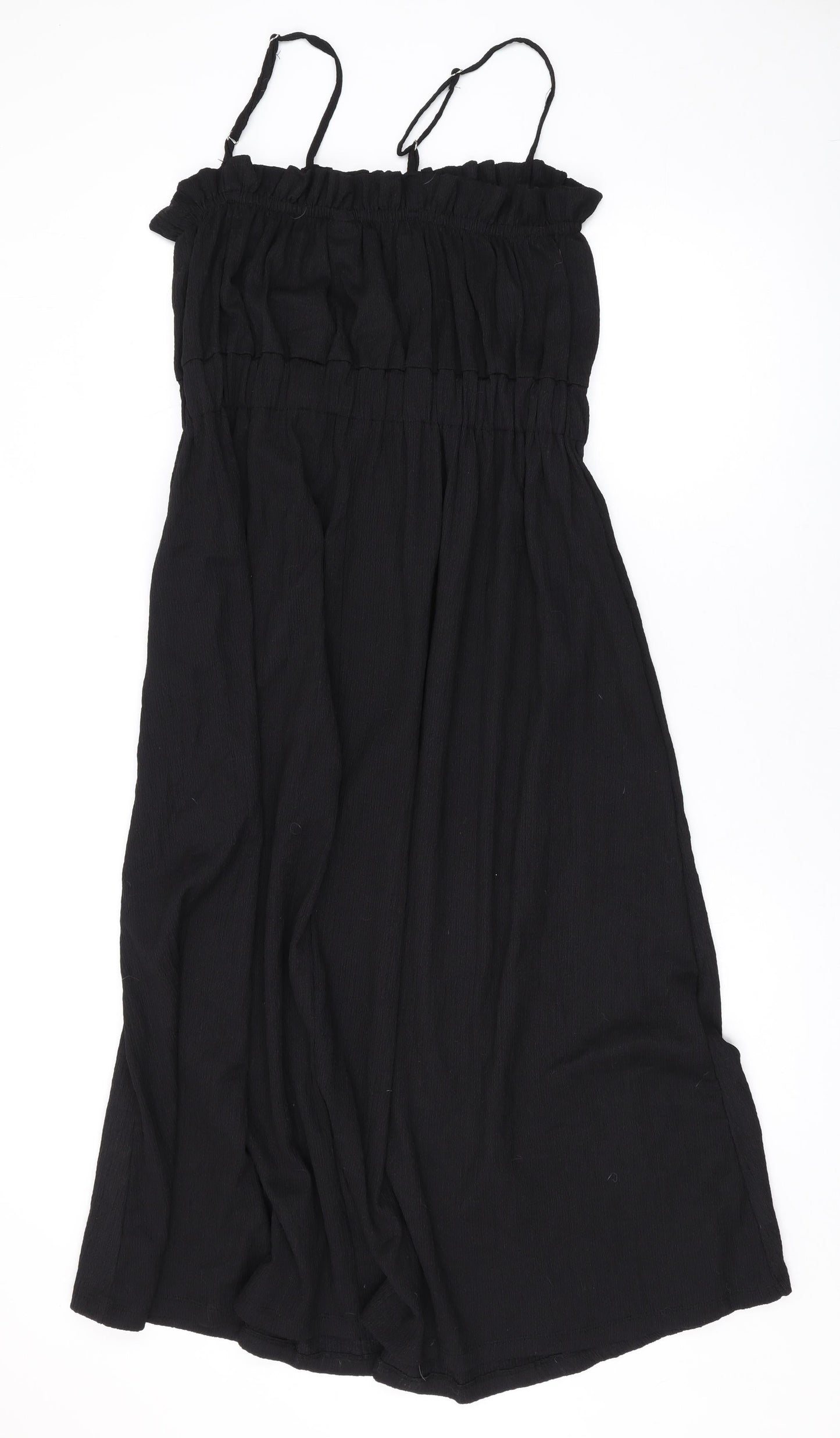 H&M Womens Black Polyester A-Line Size M Square Neck Pullover