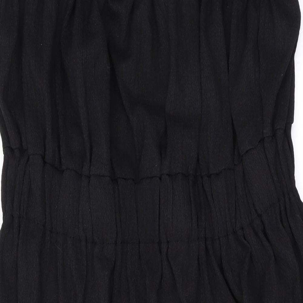H&M Womens Black Polyester A-Line Size M Square Neck Pullover