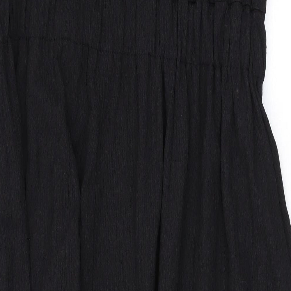 H&M Womens Black Polyester A-Line Size M Square Neck Pullover