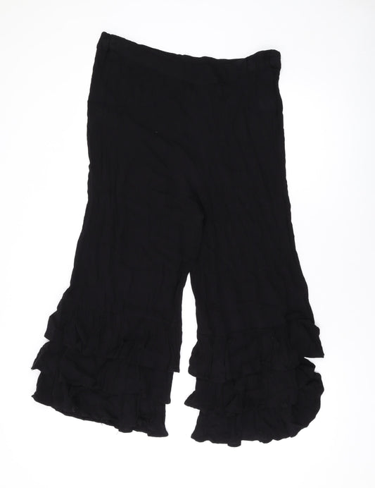 River Island Womens Black Viscose Trousers Size 10 L20 in Regular
