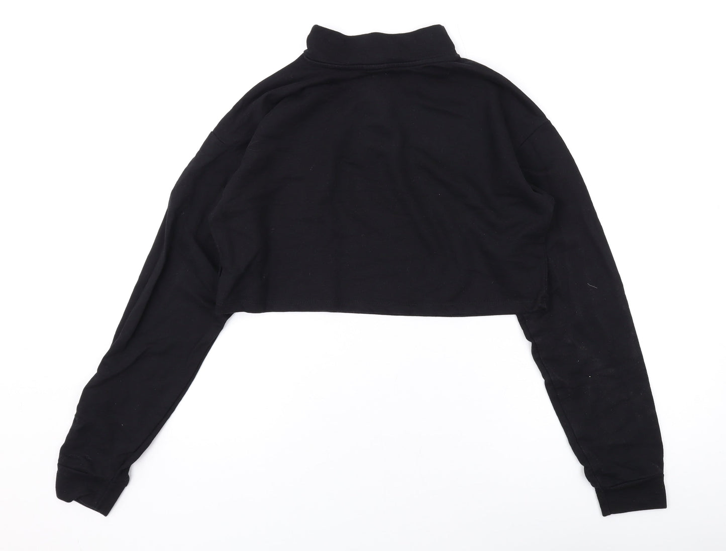 ASOS Womens Black Cotton Pullover Sweatshirt Size 6 Zip