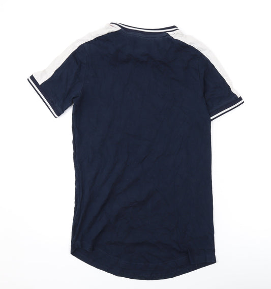 DFND Mens Blue Cotton T-Shirt Size L Round Neck