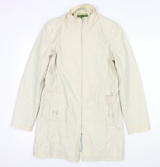 NuAge Womens Beige Jacket Coat Size 10 Zip