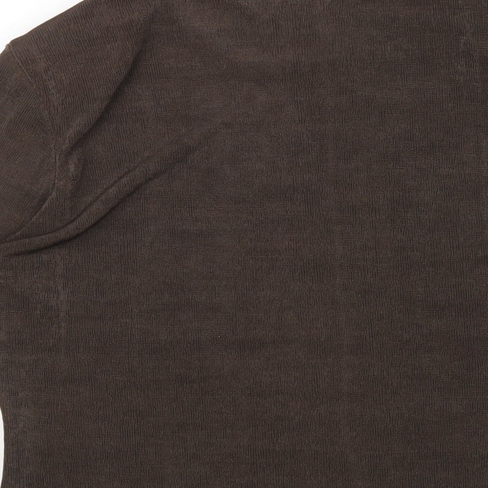 Berkertex Womens Brown Polyester Basic T-Shirt Size 12 Round Neck