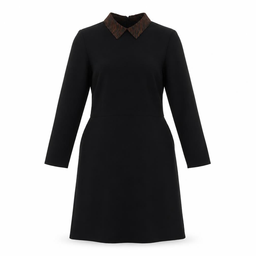 Warehouse Womens Black Polyester A-Line Size 10 Collared Zip