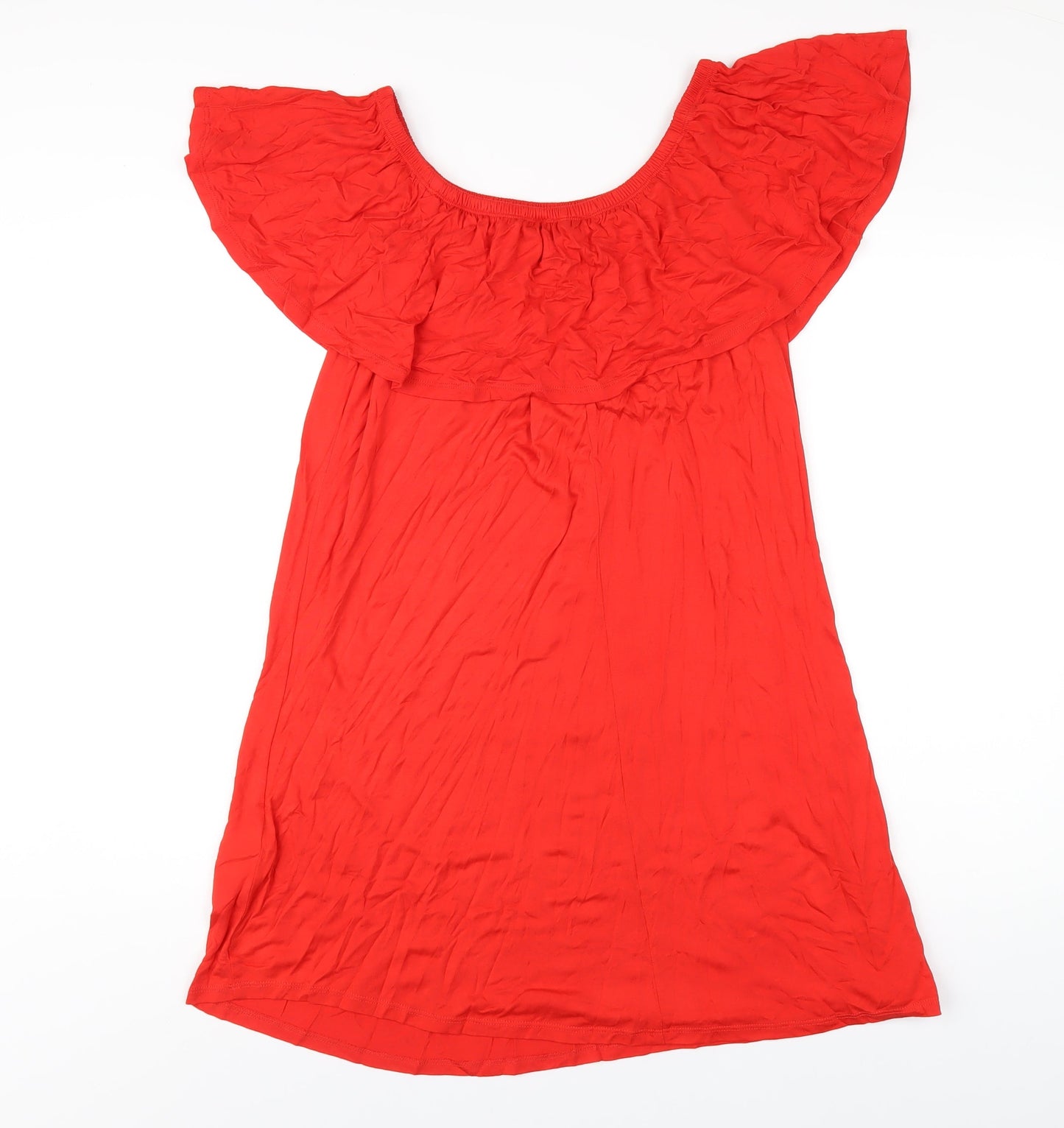 Lipsy Womens Red Viscose A-Line Size 12 Off the Shoulder Pullover