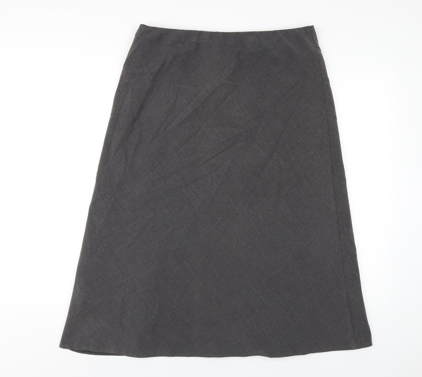 Platform Womens Grey Polyester A-Line Skirt Size 14