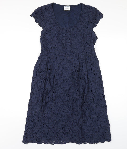Mamalicious Womens Blue Polyester A-Line Size M Scoop Neck Pullover