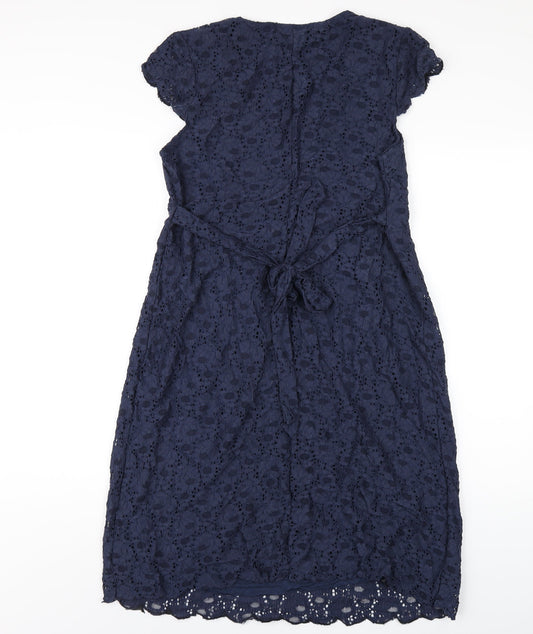 Mamalicious Womens Blue Polyester A-Line Size M Scoop Neck Pullover
