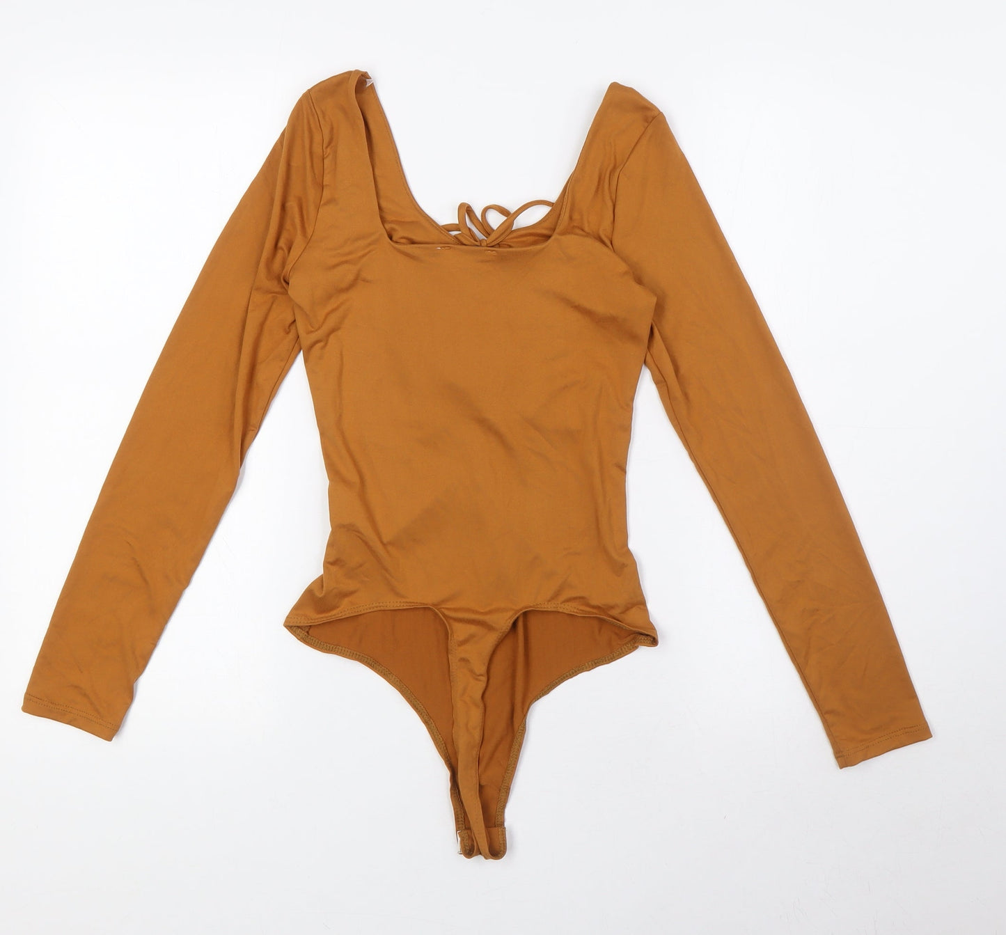 Gilli Womens Brown Polyester Bodysuit One-Piece Size S Snap