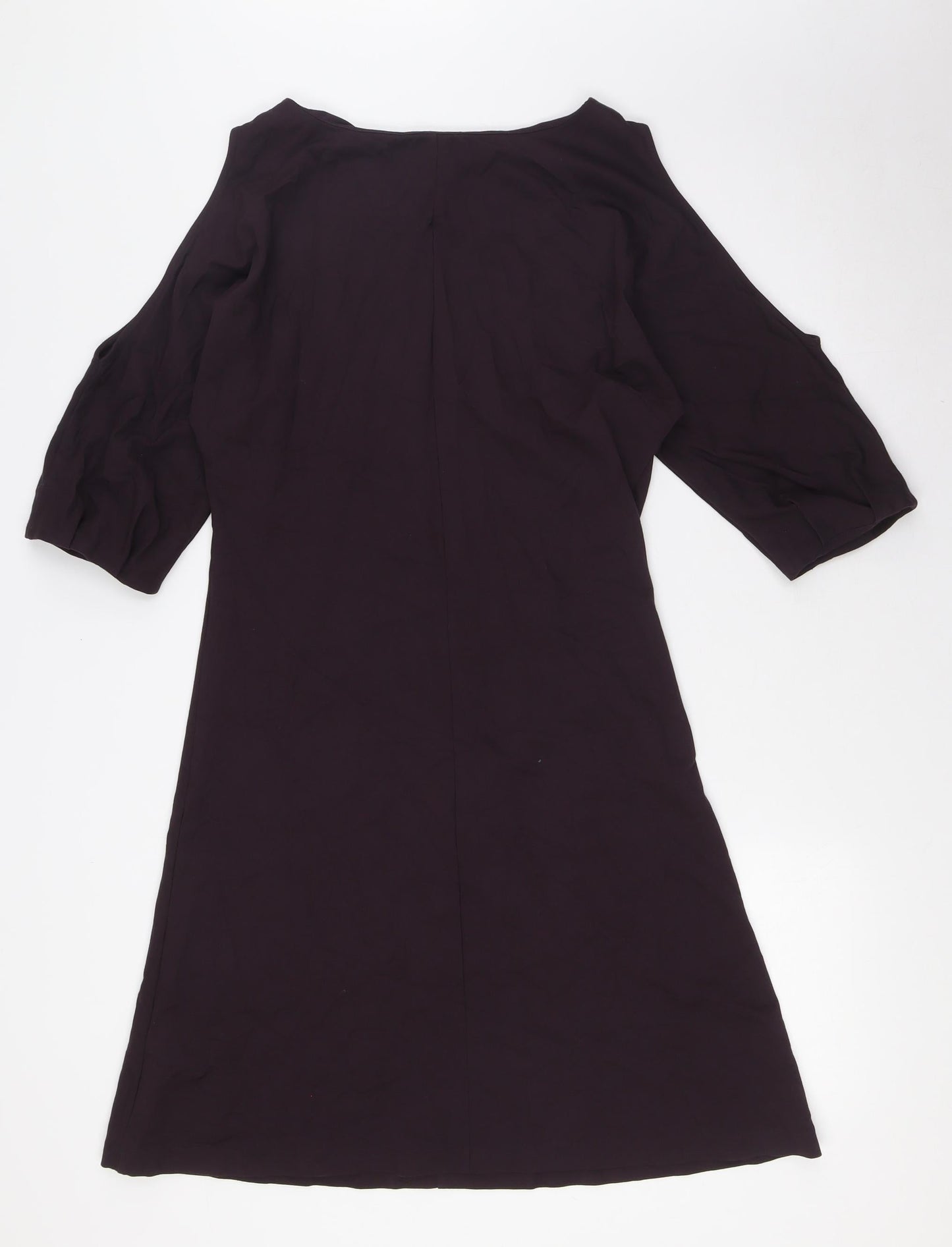 The White Company Womens Brown Viscose A-Line Size 10 Round Neck - Cold Shoulder