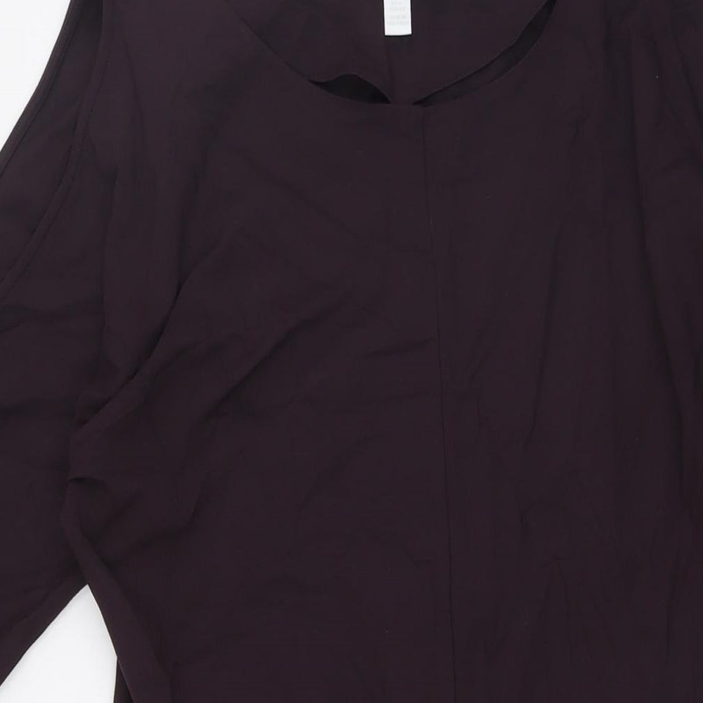 The White Company Womens Brown Viscose A-Line Size 10 Round Neck - Cold Shoulder