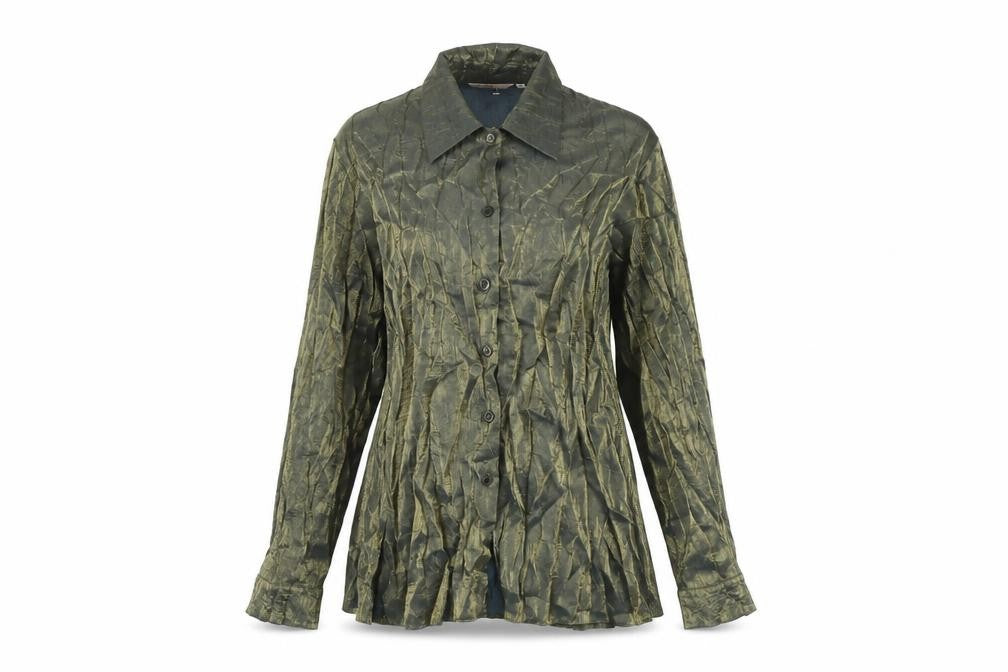 Womens UK Size 14 EWM Clear Viscose Button-Up