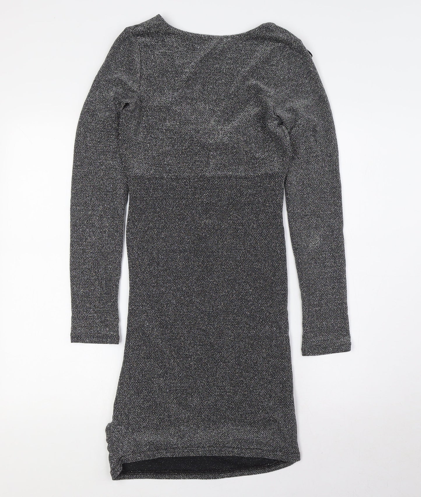 Divided by H&M Womens Black Polyamide Bodycon Size S V-Neck
