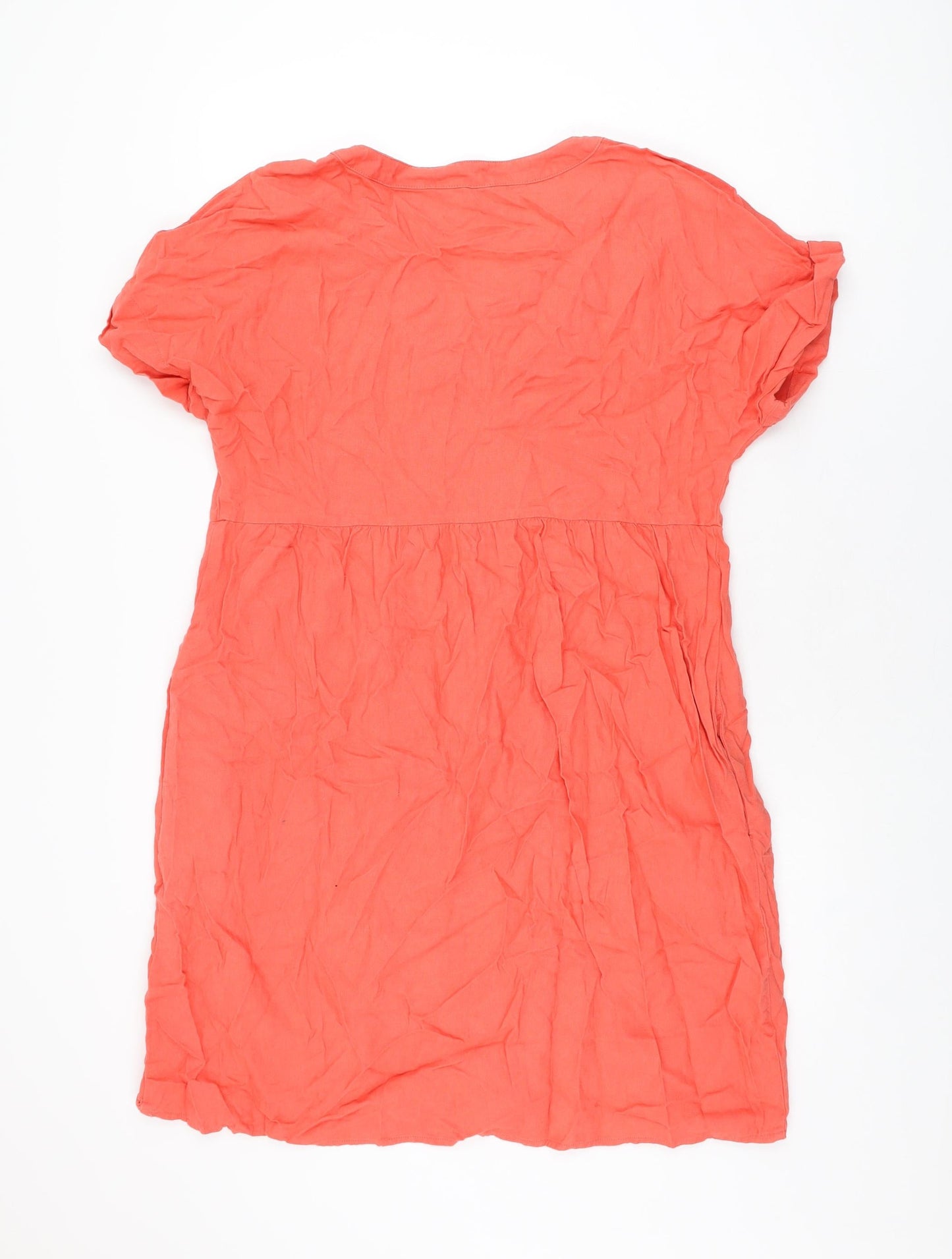 Briggs New York Womens Red Linen Shift Size M V-Neck Pullover