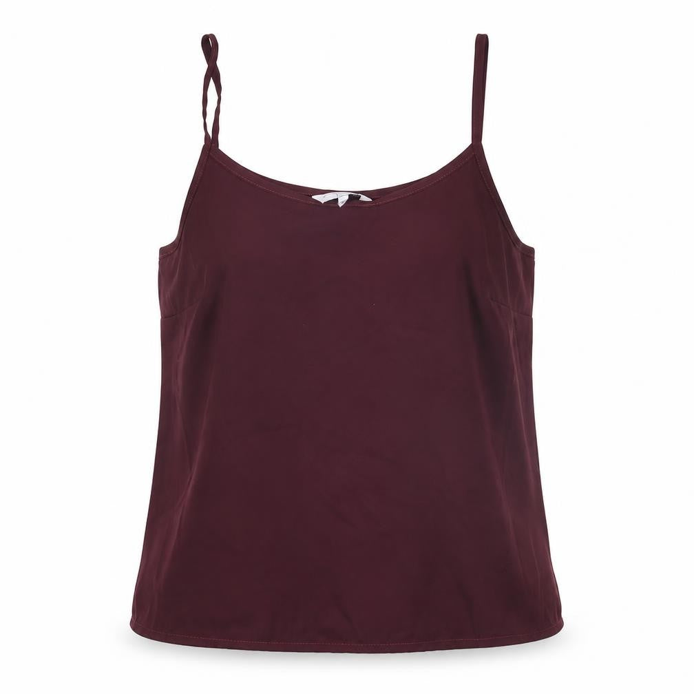 New Look Womens Purple Polyester Camisole T-Shirt Size 10 Scoop Neck