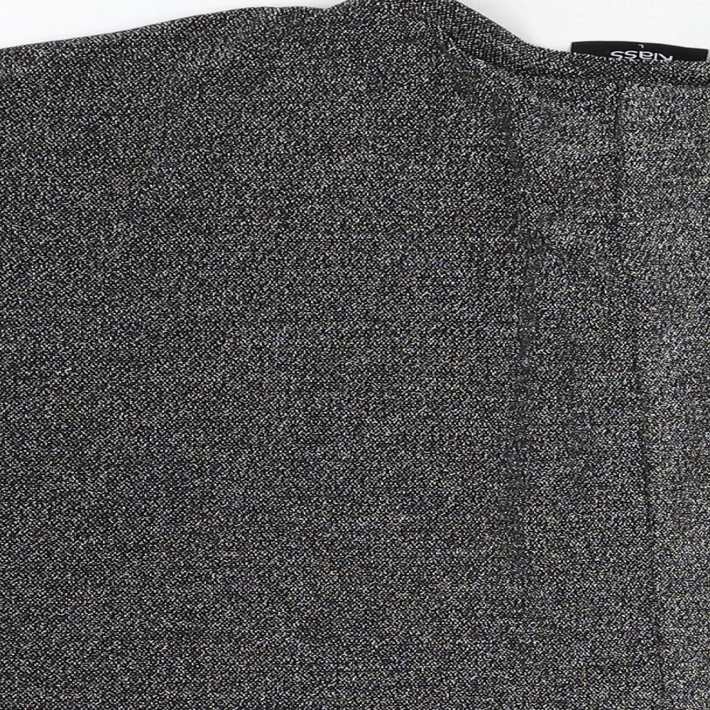 Klass Womens Black Polyamide Basic T-Shirt Size L Round Neck