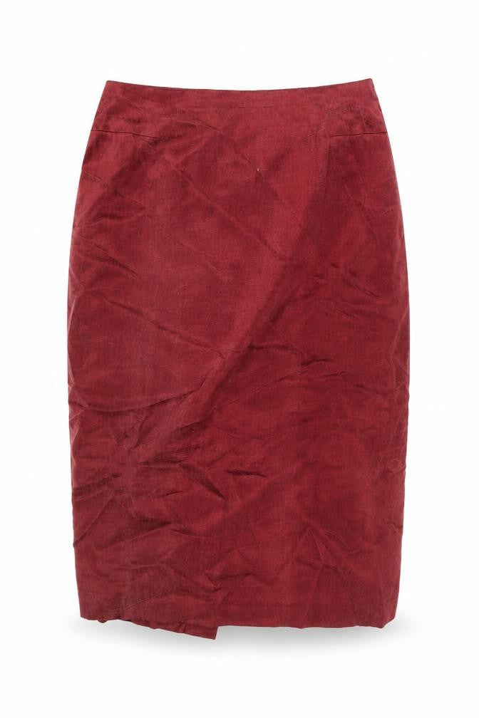 Country Casuals Womens Red Cupro Straight & Pencil Skirt Size 14 Zip
