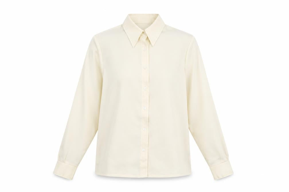 Fashions Womens Ivory Polyester Basic Button-Up Size 18 Collared