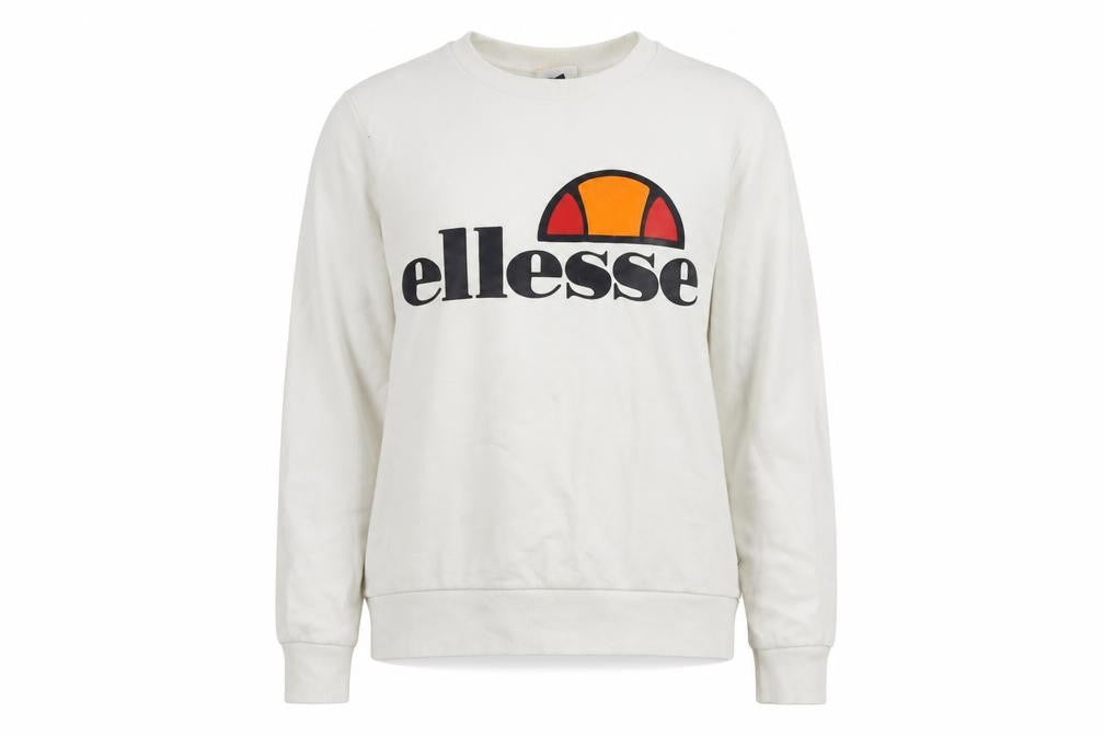 Womens UK 10 Regular ellesse White Pullover Sweatshirt