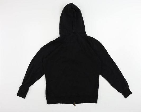 SikSilk Mens Black Cotton Full Zip Hoodie Size XS - Logo