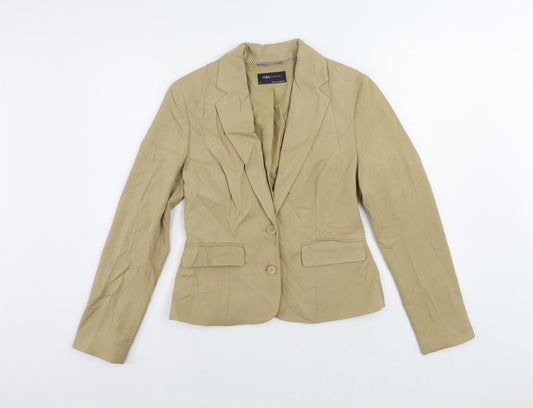 Marks and Spencer Womens Beige Jacket Blazer Size 8 Button