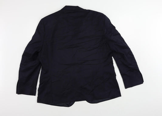 Marks and Spencer Mens Blue Polyester Tuxedo Suit Jacket Size 44 Regular