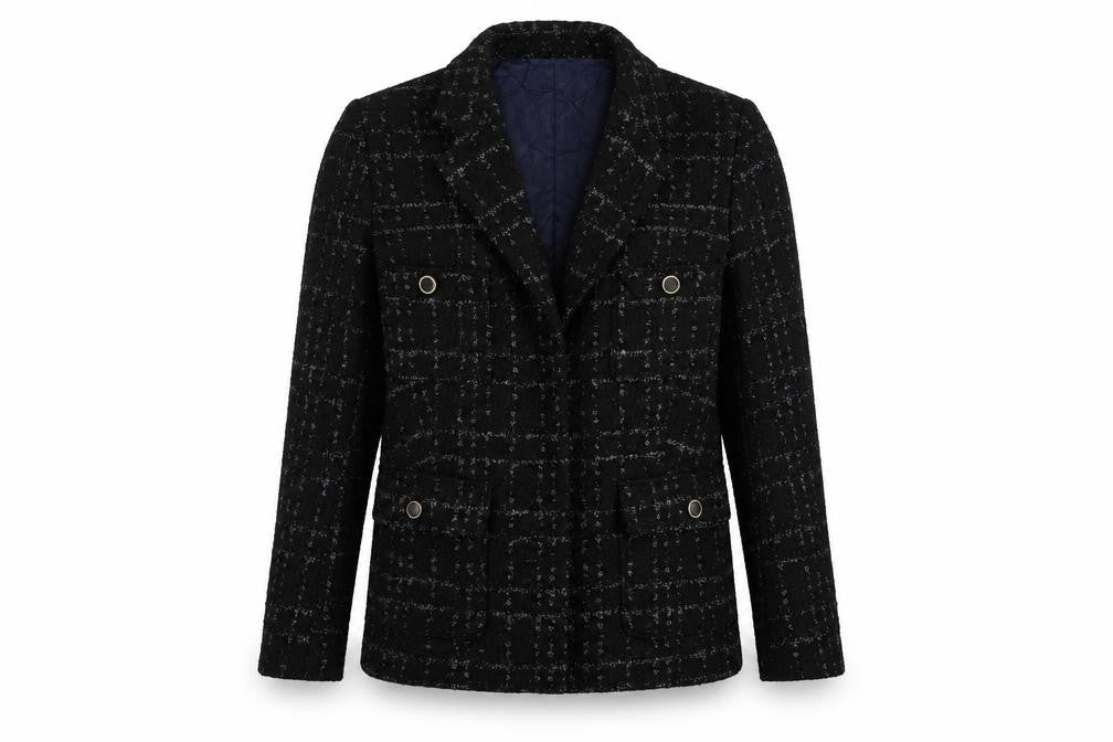 Marks & Spencer Womens Black Geometric Jacket Blazer Size 12 - Open