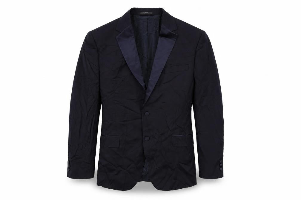 Marks and Spencer Mens Blue Polyester Tuxedo Suit Jacket Size 44 Regular